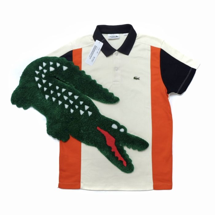 Vertical Tri Color Block Polo Shirt - Cream